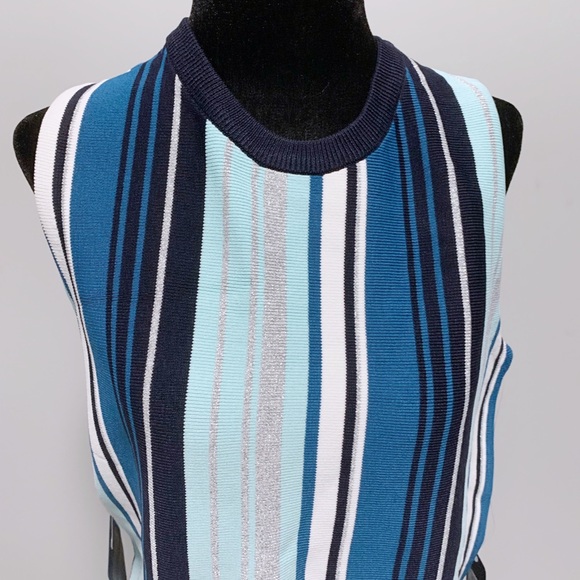 NWT Rachel Rachel Roy Metallic Striped Tank - L - Picture 4 of 5
